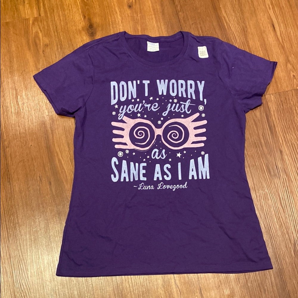 Harry Potter/Luna Lovegood Purple Graphic Tee with Pink Print